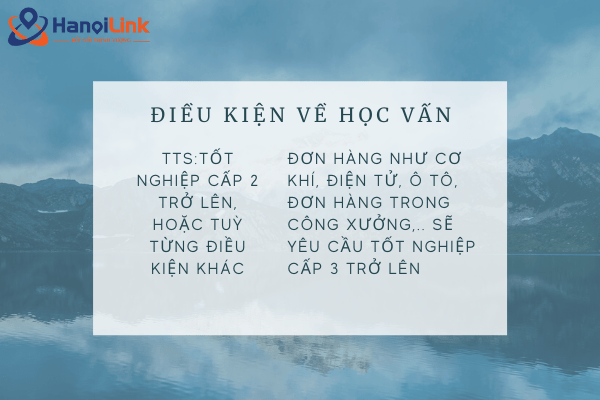 Điều kiện về học vấn khi tham gia XKLĐ