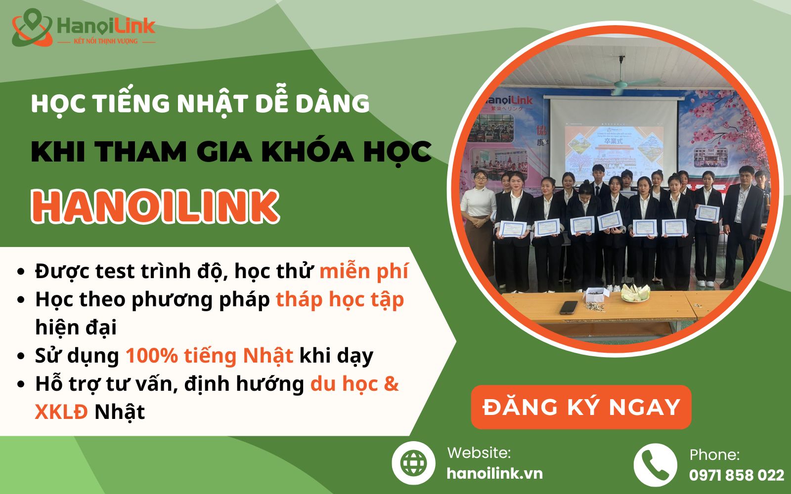 HanoiLink - Trung tâm dạy tiếng Nhật và hỗ trợ du học & XKLĐ uy tín