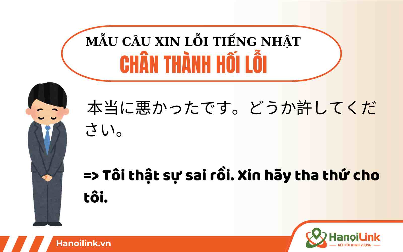 Cách xin lỗi chân thành trong tiếng Nhật