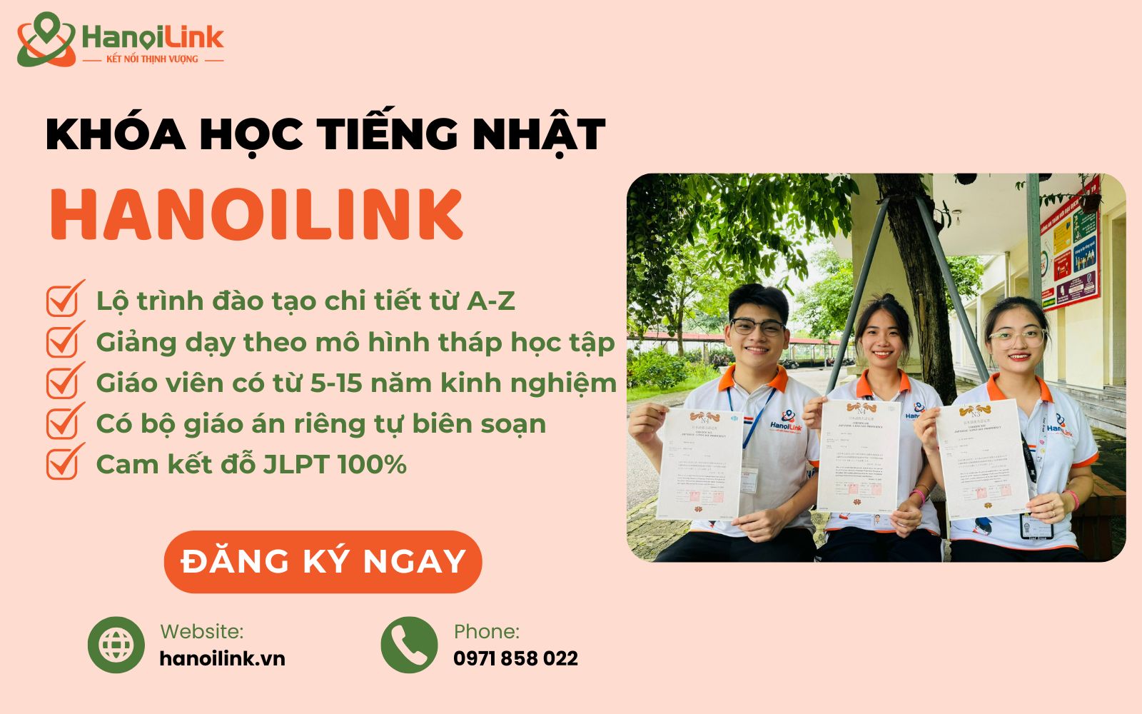Đăng ký khóa học tiếng Nhật tại HanoiLink ngay!