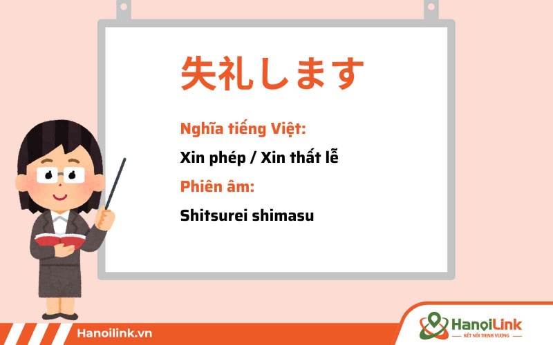 Chào tạm biệt tiếng Nhật “Shitsurei shimasu” mang ý nghĩa xin lỗi