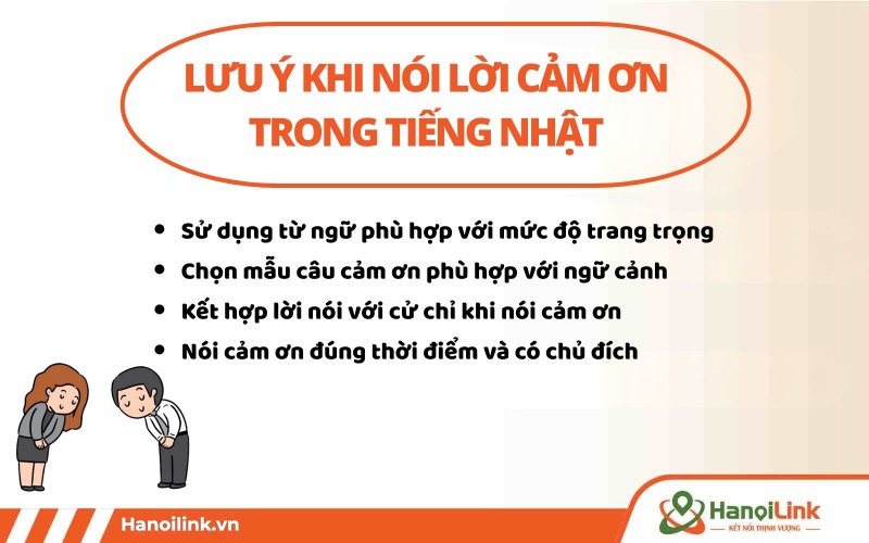 Mẫu câu cảm ơn trong tiếng Nhật cần sử dụng từ ngữ phù hợp