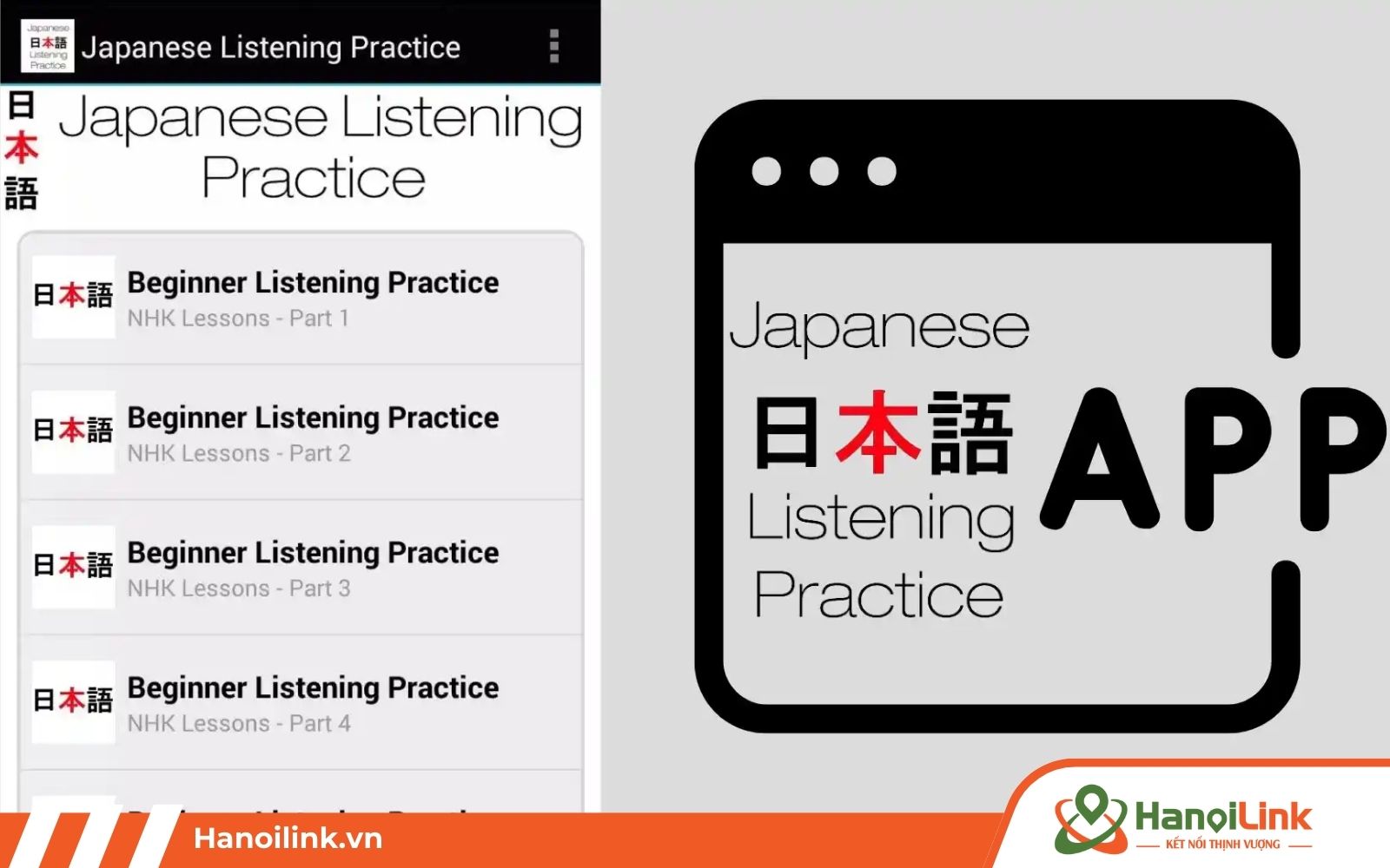 Học tiếng Nhật qua app Japanese Listening Practice