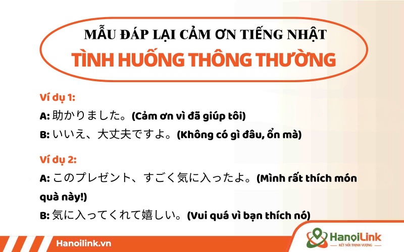 Mẫu câu đáp lại lời cảm ơn tiếng Nhật
