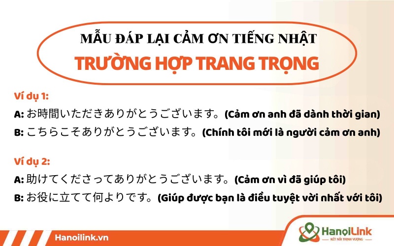 Phản hồi lời cảm ơn trong tiếng Nhật trang trọng