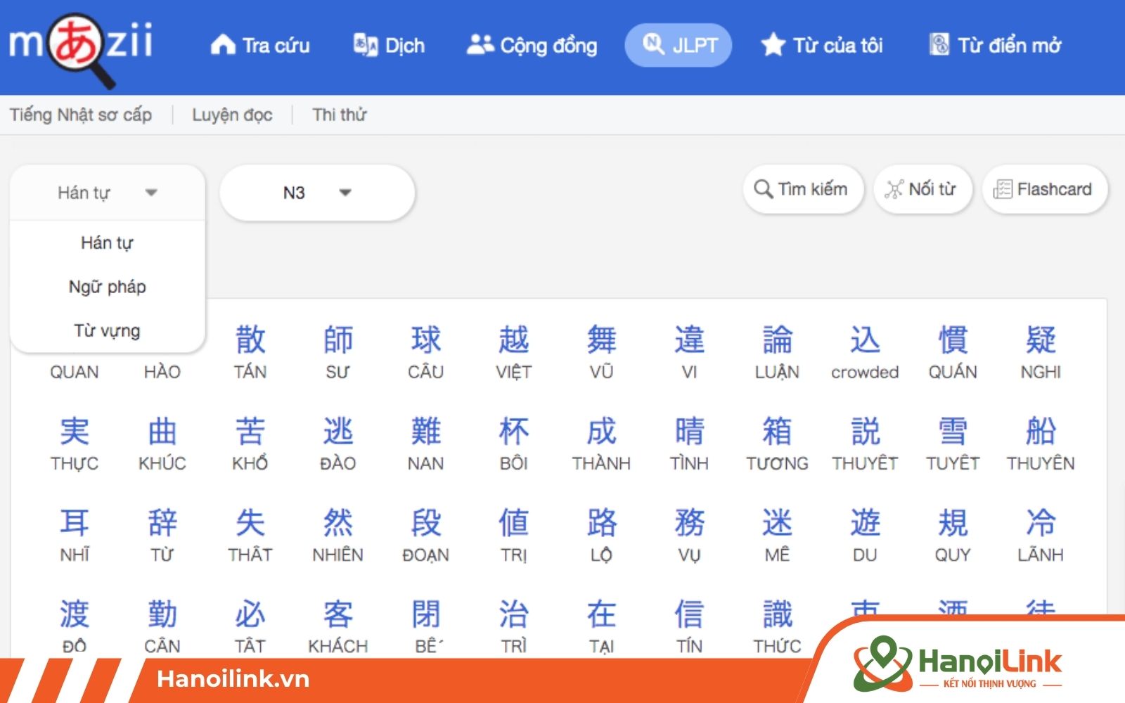 Ứng dụng học tiếng Nhật miễn phí Mazii