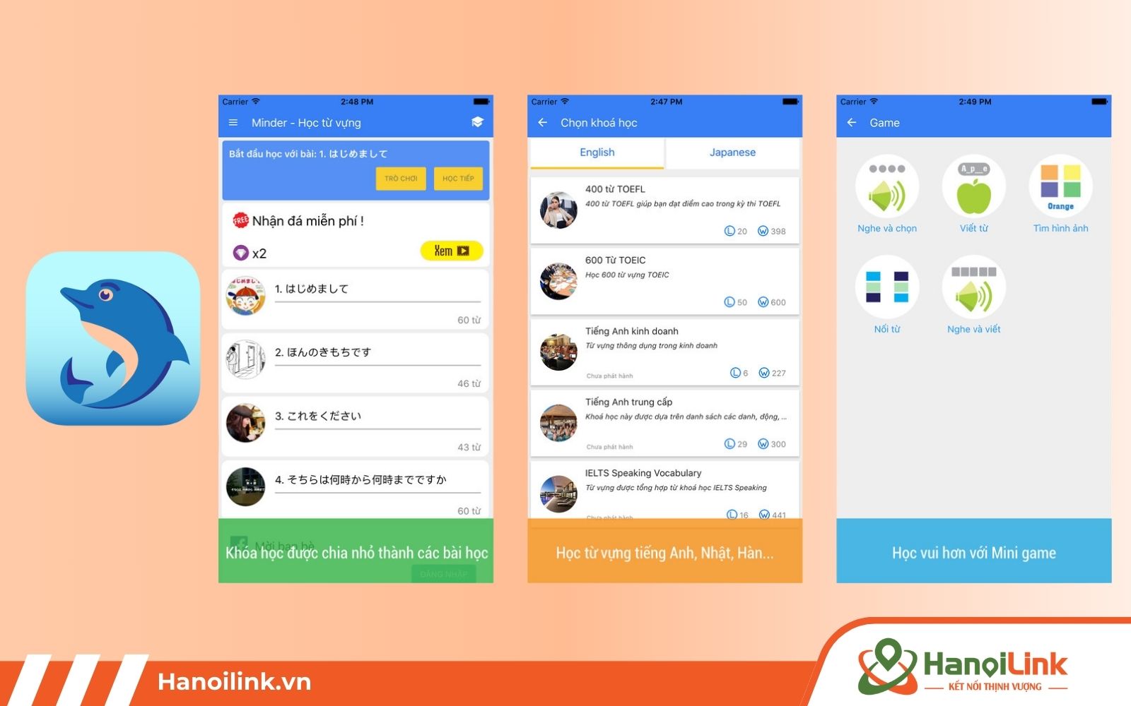Minder - Phần mềm học tiếng Nhật online miễn phí