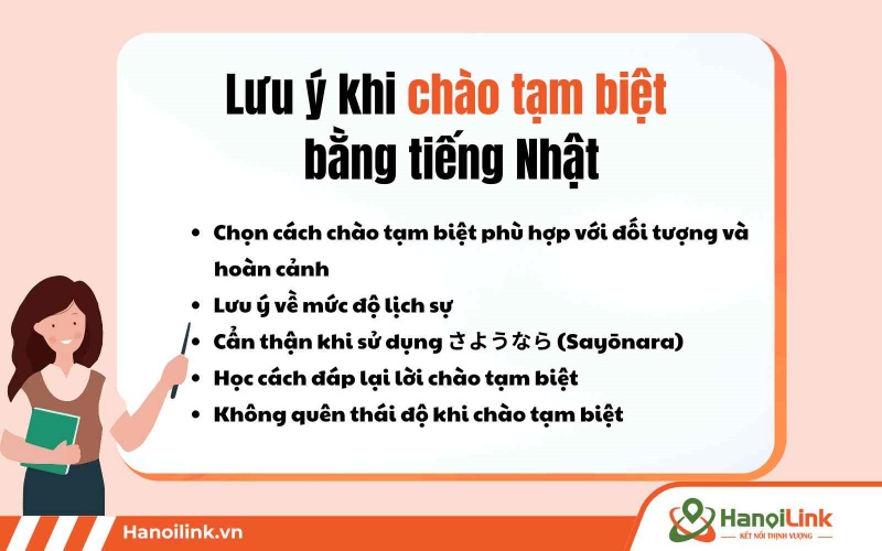 Khi chào tạo biệt bằng tiếng Nhật nên lưu ý điều gì