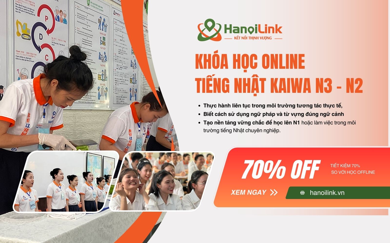 Đăng ký khóa học online tiếng Nhật Kaiwa N3 – N2 tại HanoiLink