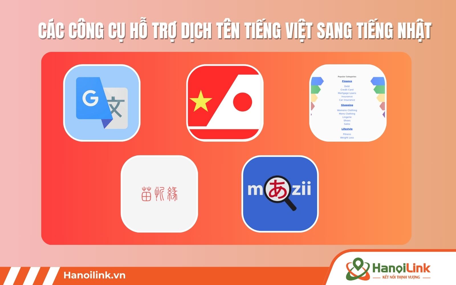 Các công cụ hỗ trợ dịch tên tiếng Việt sang tiếng Nhật