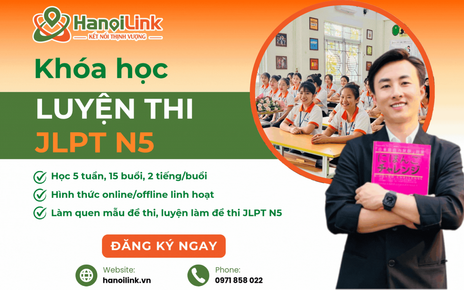 Đăng ký luyện thi JLPT N5 tại HanoiLink