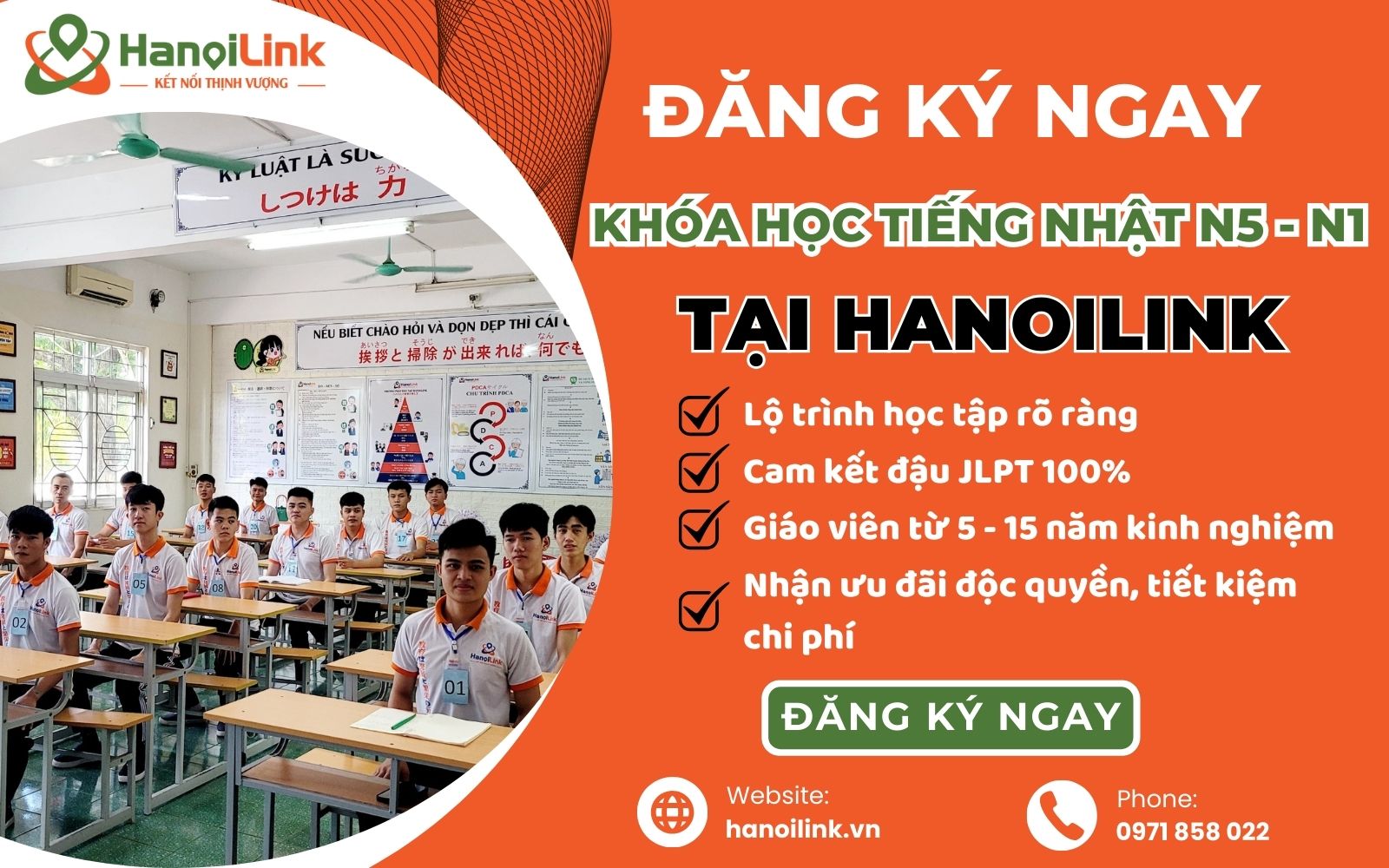Đăng ký ngay khóa học tiếng Nhật cấp độ từ N5 đến N1 