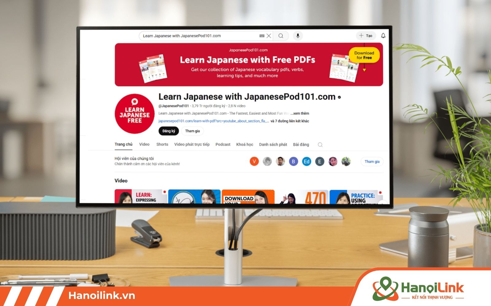 kênh JapanesePod101.com phù hợp cho những ai muốn học song ngữ Nhật - Anh