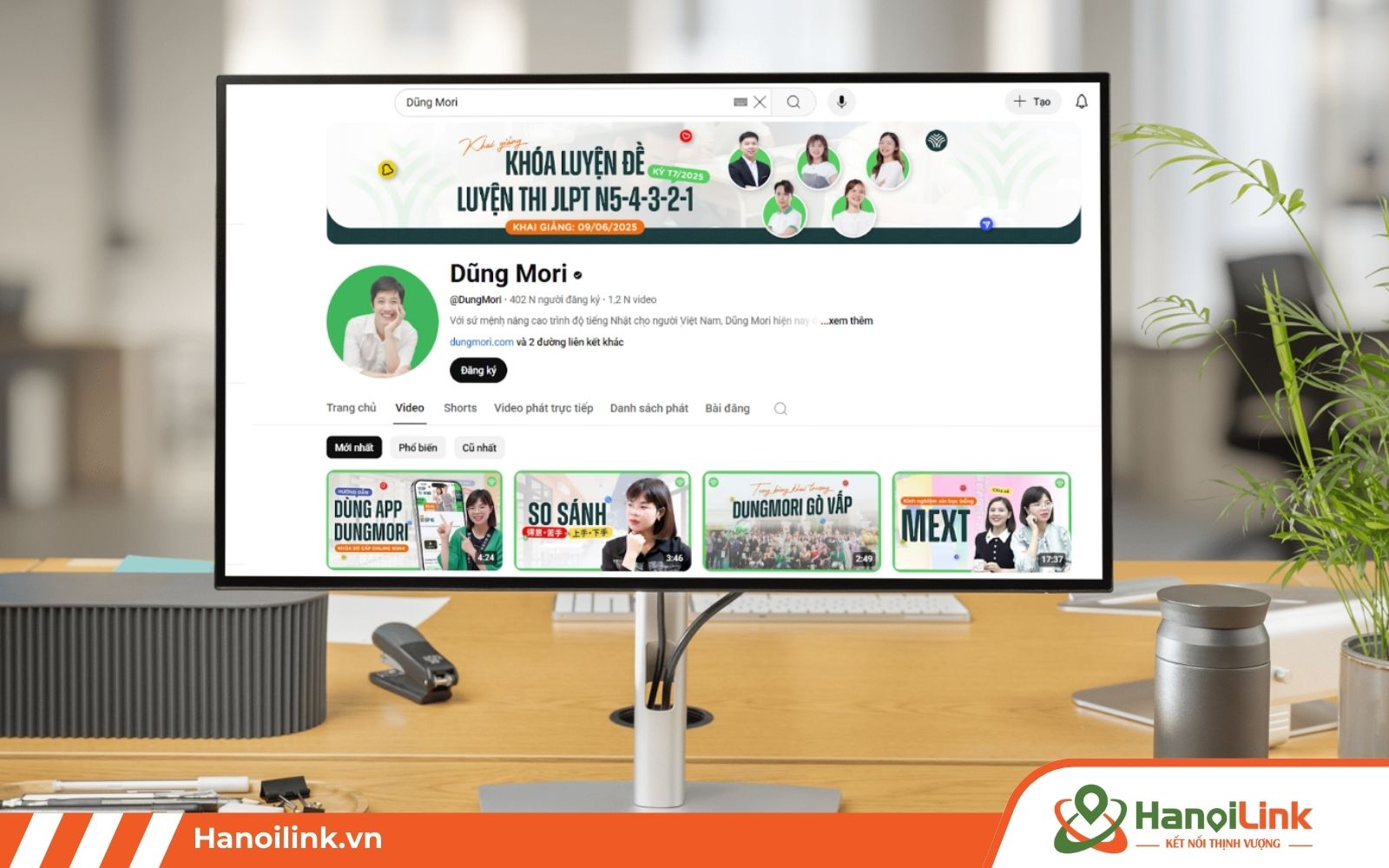 kênh Youtube Dũng Mori cung cấp đa dạng bài giảng cho kỳ thi JLPT