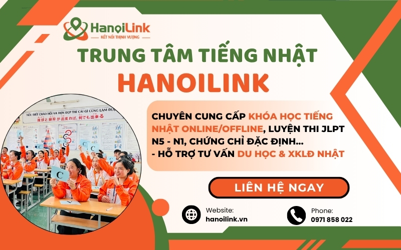 liên hệ ngay khóa học tiếng Nhật của HanoiLink