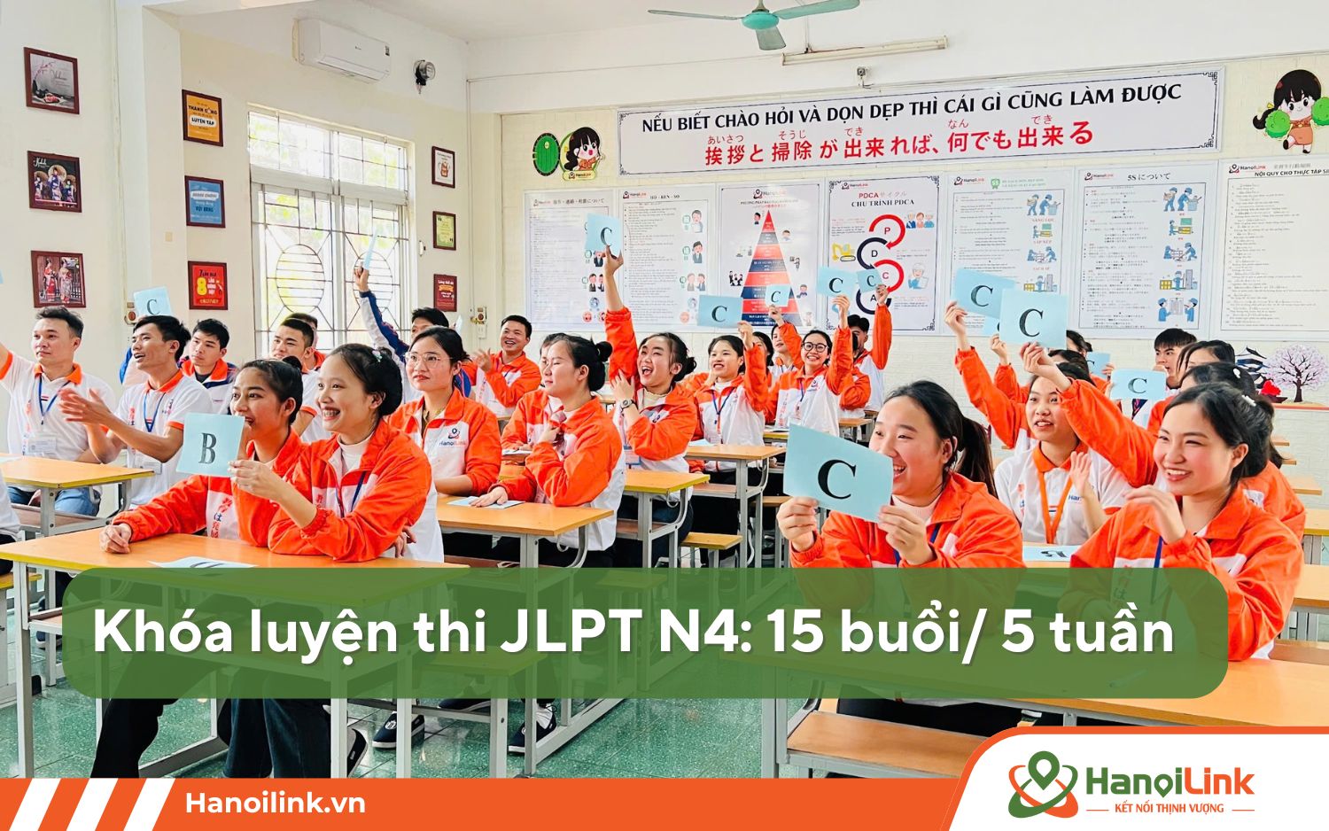 Thời gian luyện thi JLPT N4 online/offline tại HanoiLink là 5 tuần