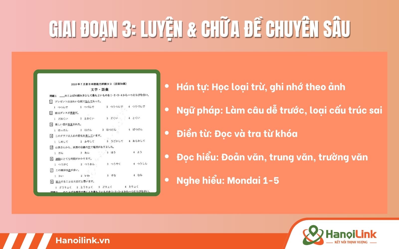 Giai đoạn luyện đề thi JLPT N3