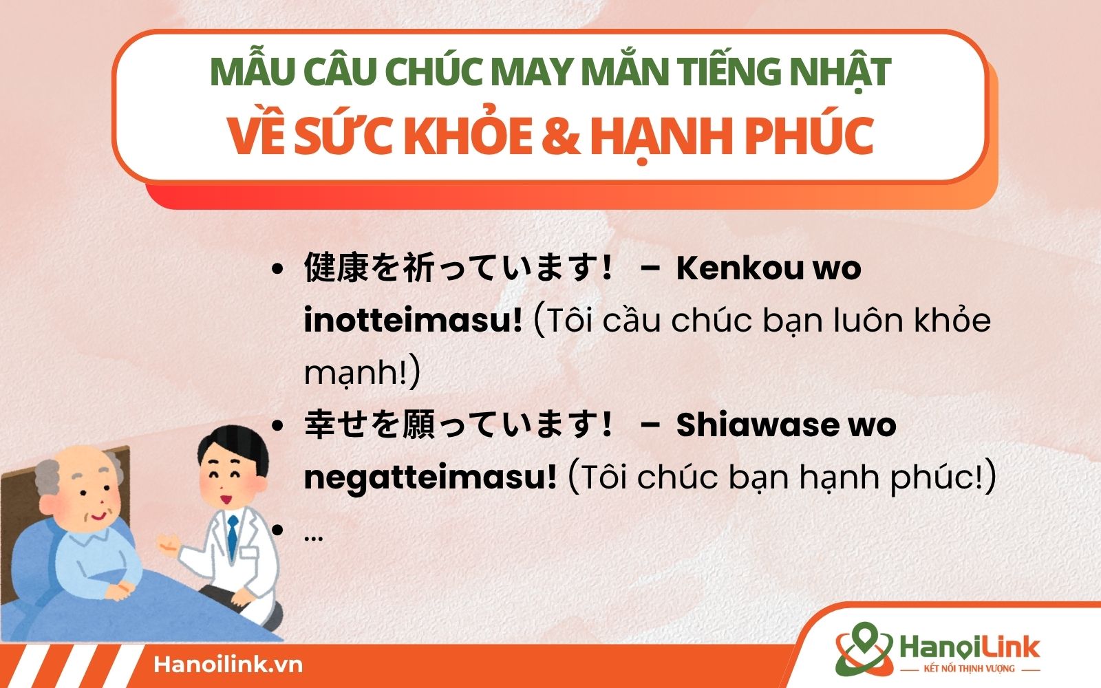 Câu chúc may mắn trong tiếng Nhật về sức khỏe, hạnh phúc