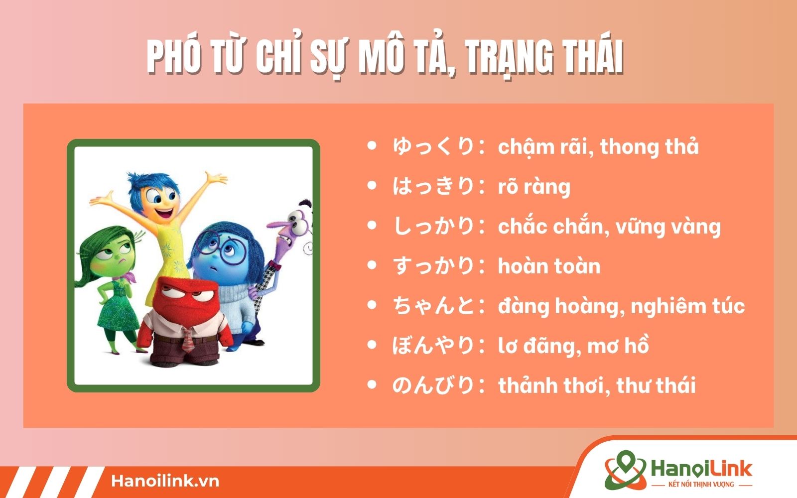 Phó từ trong tiếng Nhật phổ biến chỉ trạng thái