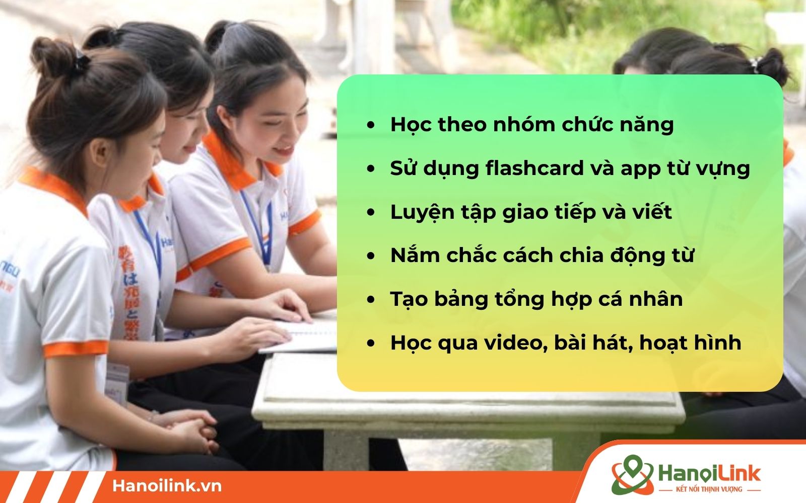 Học động từ N5 theo nhóm nghĩa – đặt câu ví dụ – dùng flashcard – luyện nghe lặp lại hàng ngày