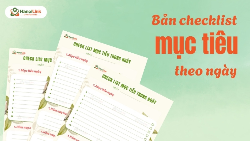 Checklist mục tiêu theo ngày – quản lý học tập hiệu quả