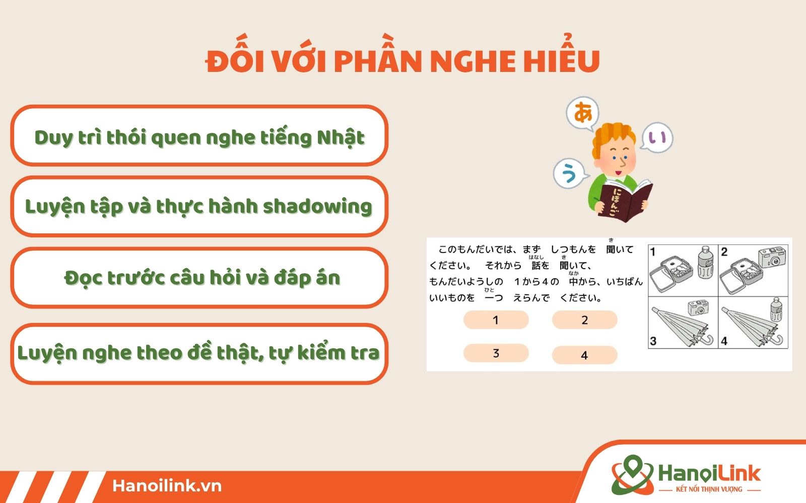Tips luyện thi JLPT N4 phần nghe hiểu