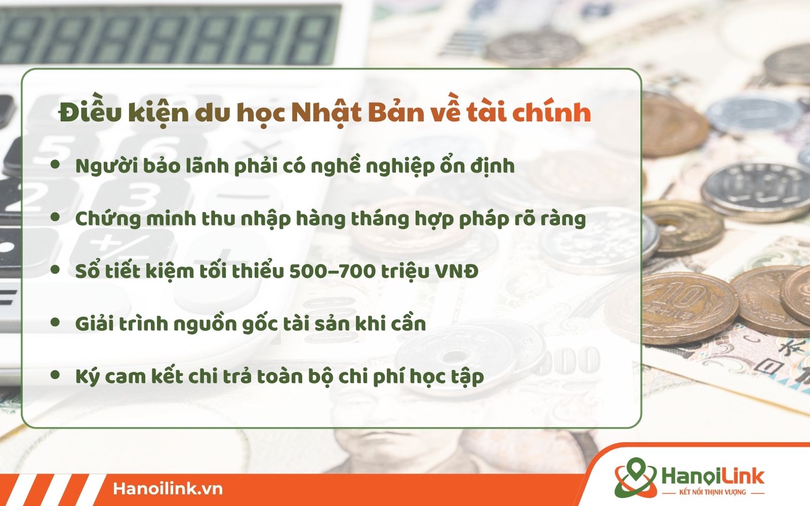 Điều kiện du học Nhật Bản về tài chính