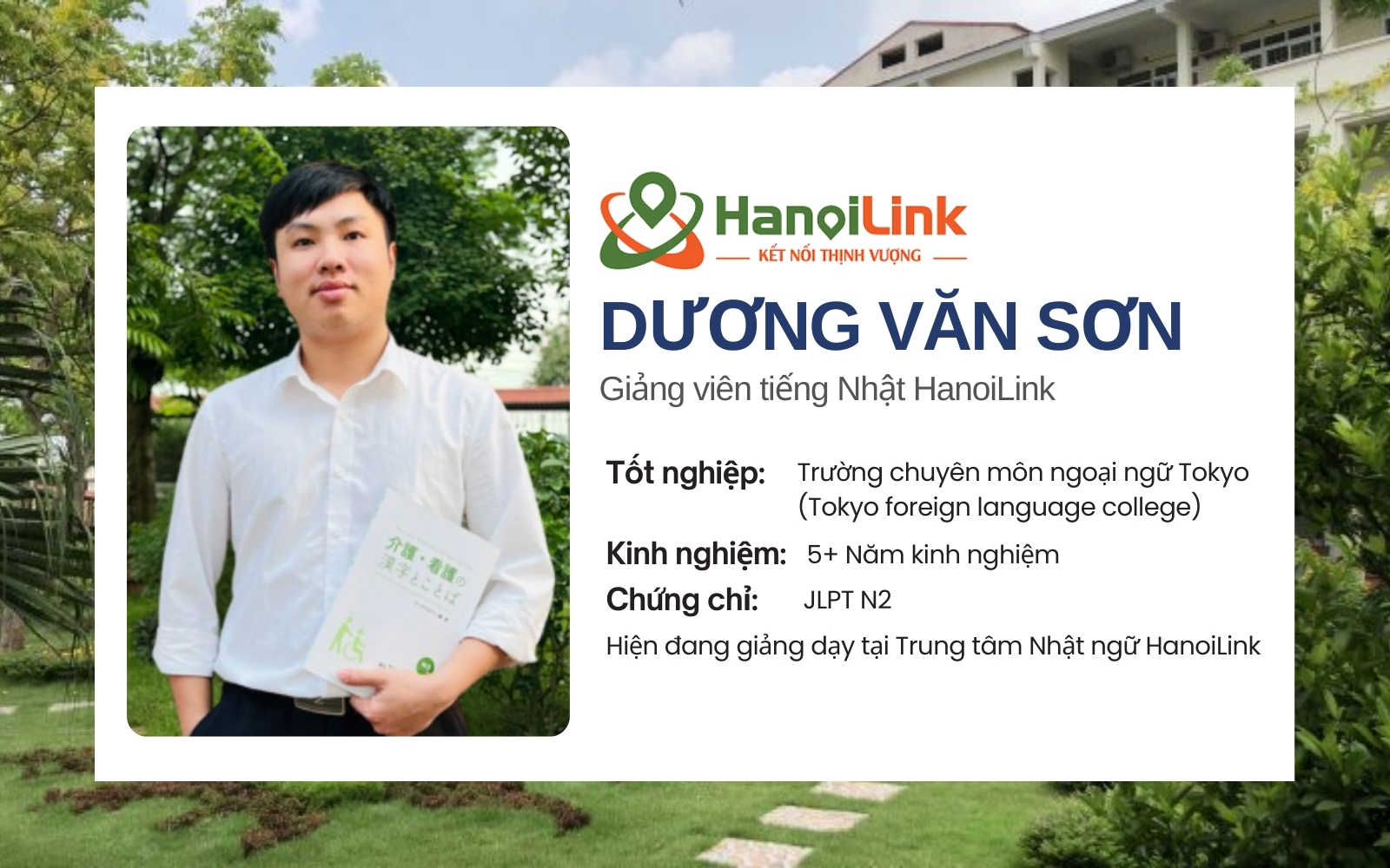 Dương Văn Sơn - Giảng viên dạy tiếng Nhật HanoiLink