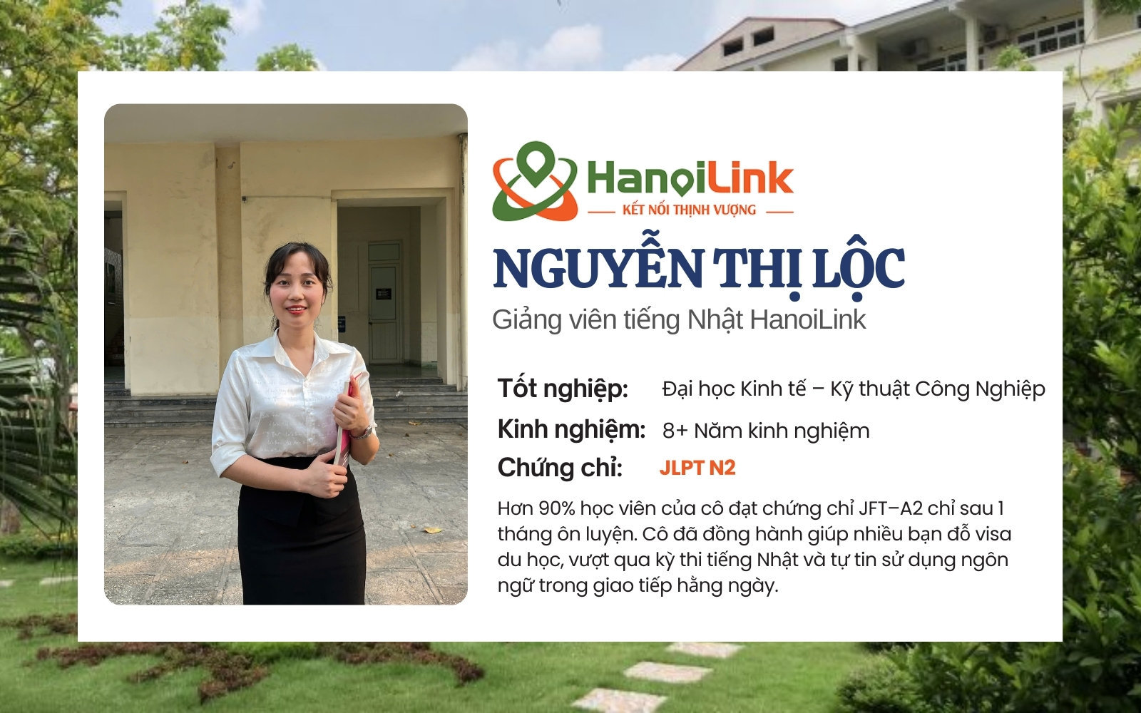 Giáo viên dạy tiếng Nhật - Nguyễn Thị Lộc HanoiLink