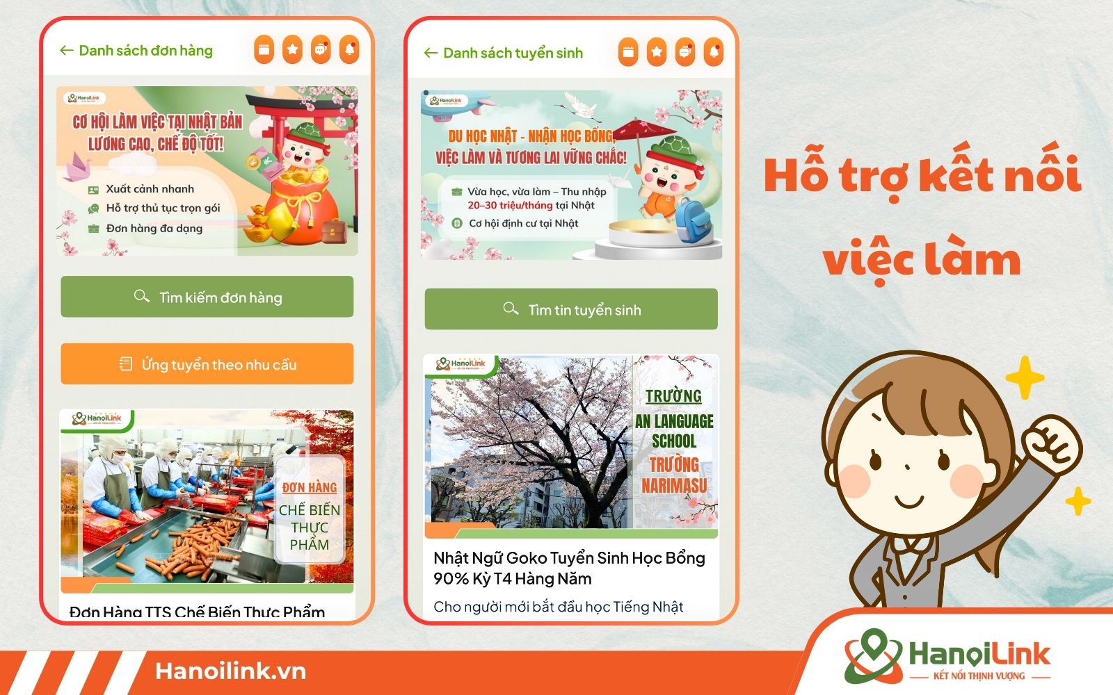 App HaLin cập nhật thông tin chi tiết về các đơn hàng, tuyển sinh du học