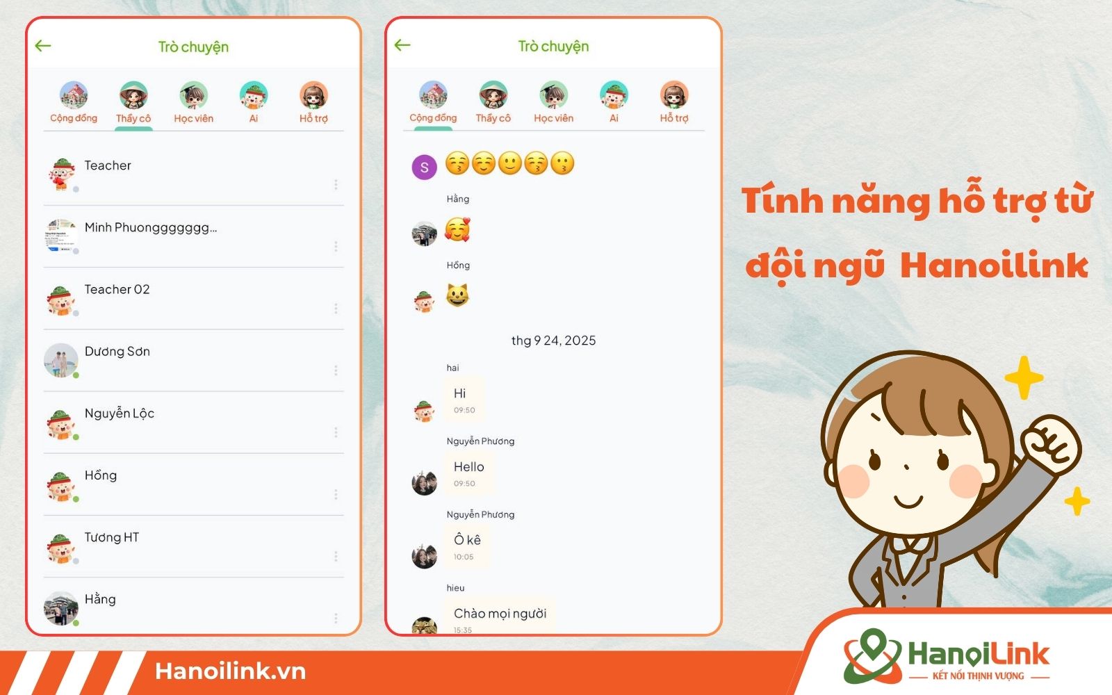 App học tiếng Nhật hiệu quả HaLin còn có đội ngũ giảng viên hỗ trợ nếu học viên có thắc mắc
