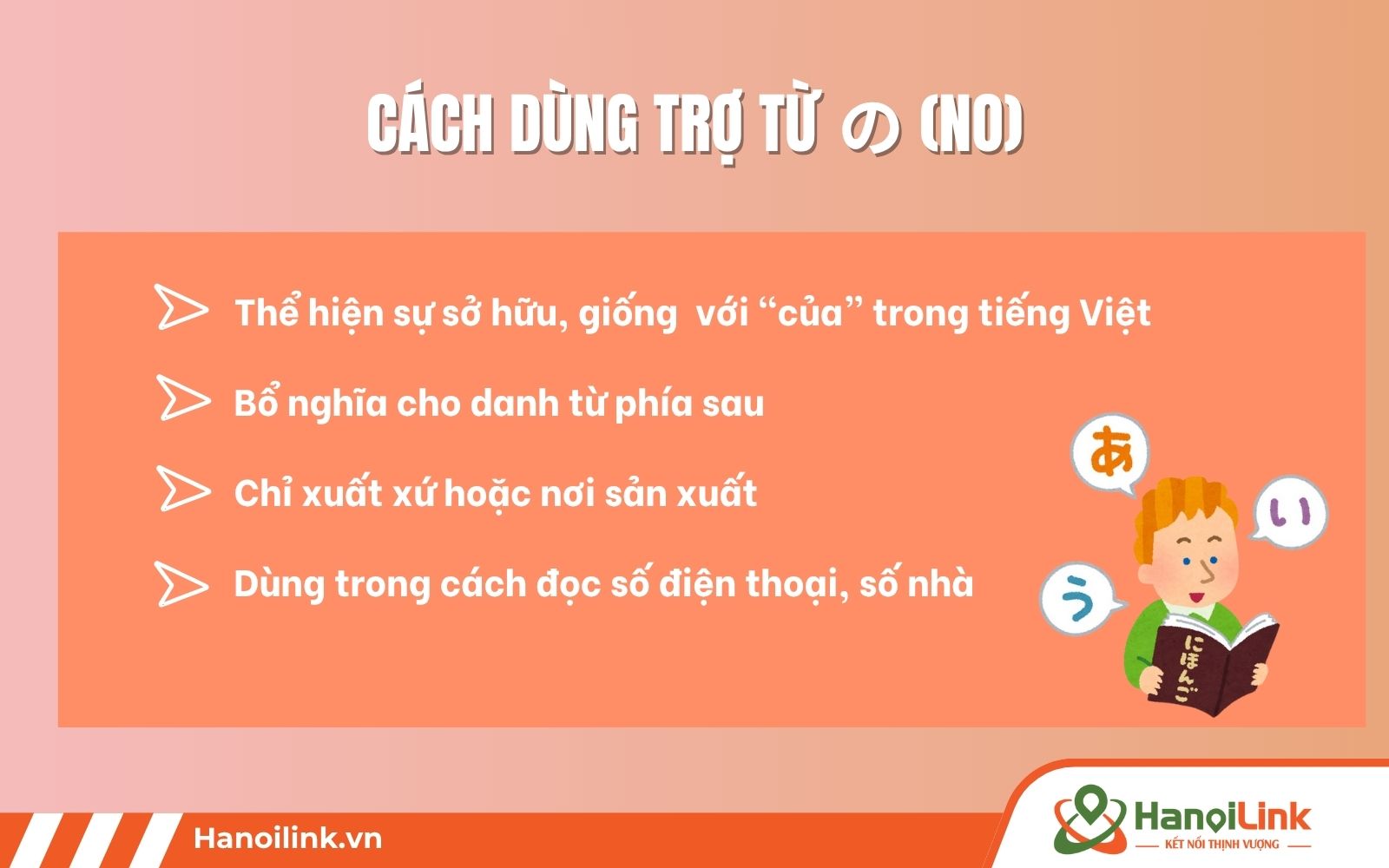 Trợ từ の (no) trong tiếng Nhật