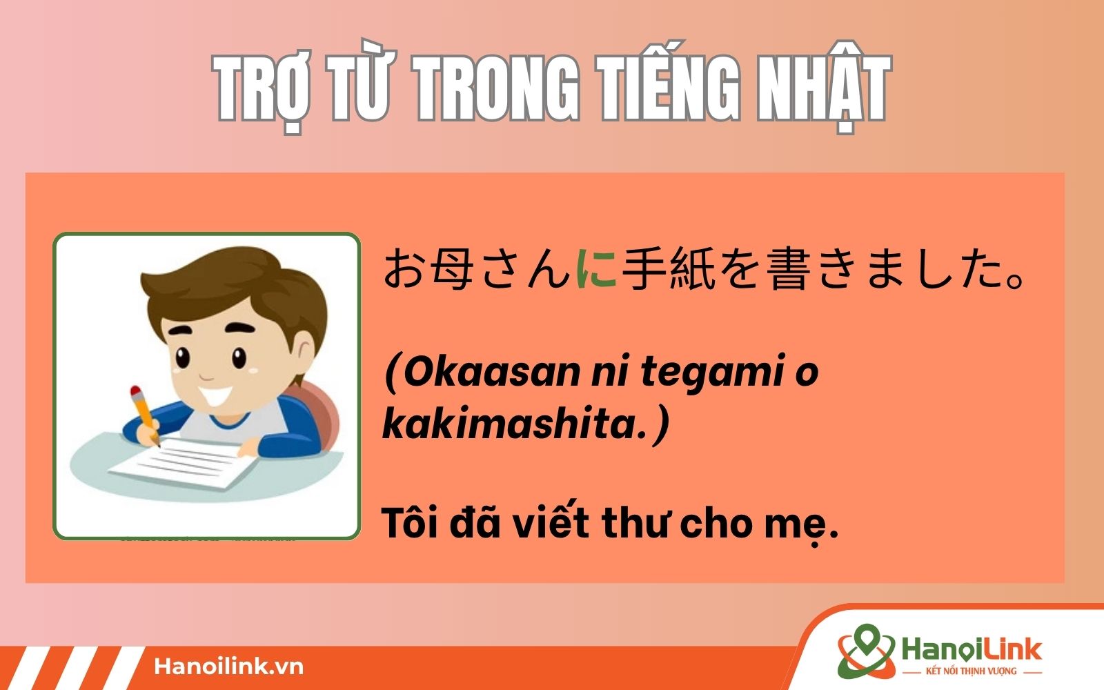 Ví dụ về trợ từ trong tiếng Nhật