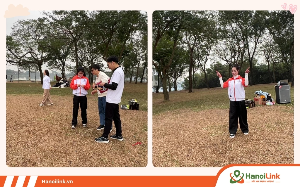 Học viên HanoiLink lên bốc thăm câu hỏi và miêu tả