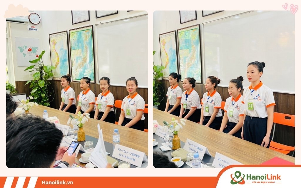 Học viên giới thiệu bản thân trong phòng phỏng vấn